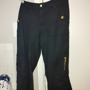 NWOT Susie Rose Black Capris W Gold Enhancements Size 11